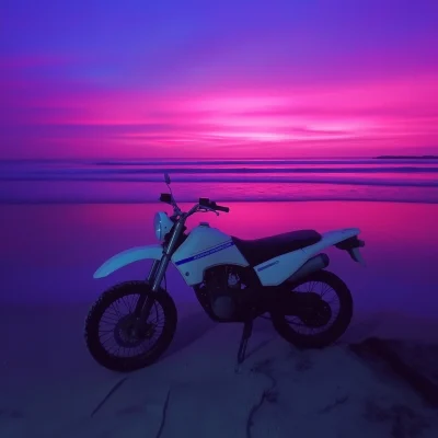 Motorcycle on the Beach