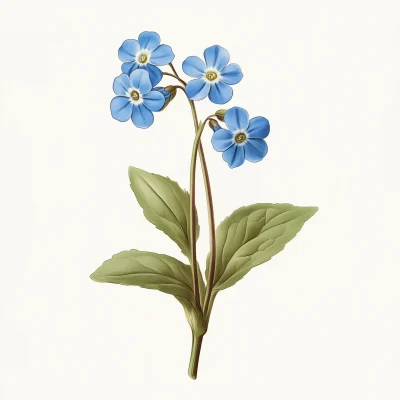 Vintage Botanical Illustration of Forget-Me-Not