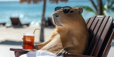 Capybara Beach Relaxation