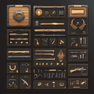 Primitive Survival Game UI Design