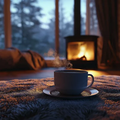 Cozy Living Room with Fireplace