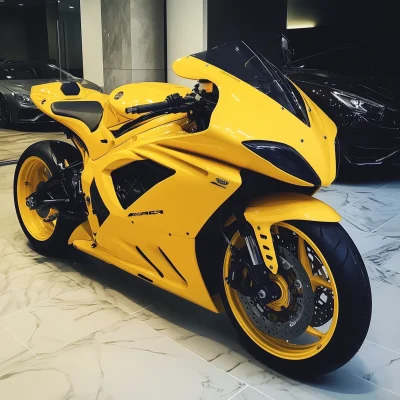 Matte Yellow Motorcycle