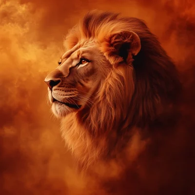 Majestic Lion in Vibrant Abstract