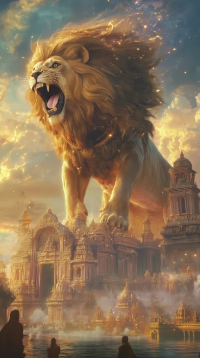 Majestic Lion Roaring