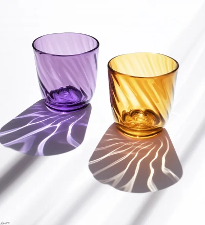 Colored Glass Cups Photoshoot