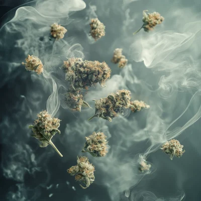 Floating Cannabis Flowers