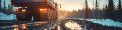 Flat Wheel on Heavy Transport Truck