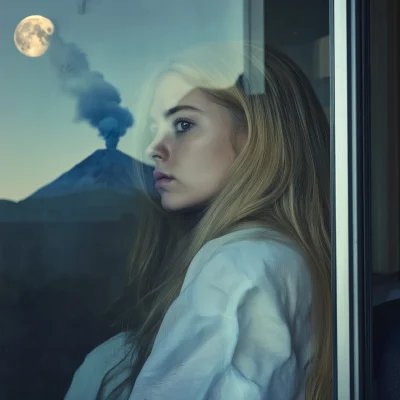 Gorgeous Sad Woman by the Window