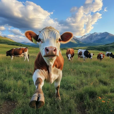 Cow Waving in the Meadow