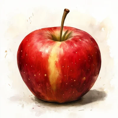 Dark Red Apple Illustration