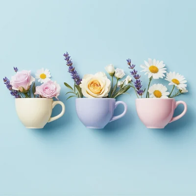 Minimalistic Coffee and Flowers