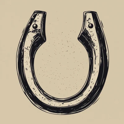 Stylized Horseshoe Line Art