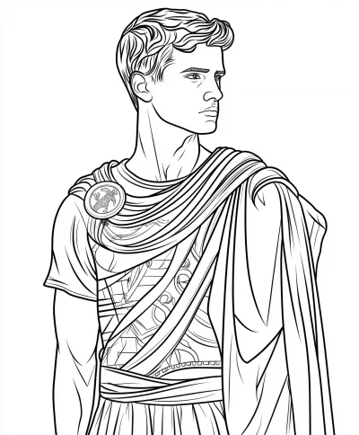 Greek Warrior Coloring Page