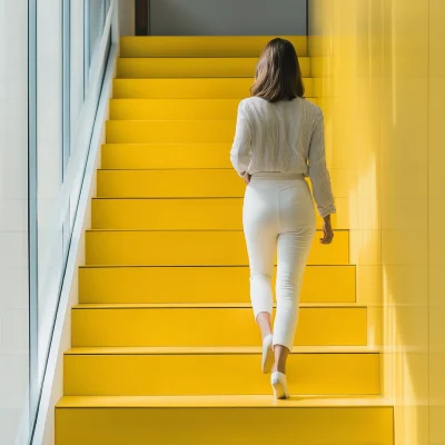 Woman Climbing Stairs