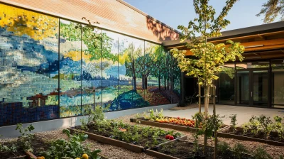 Serene School Garden Mural