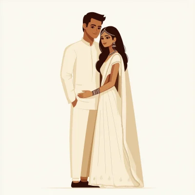 Indian Couple Vector Art