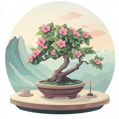 Cartoon Bonsai Tree Icon