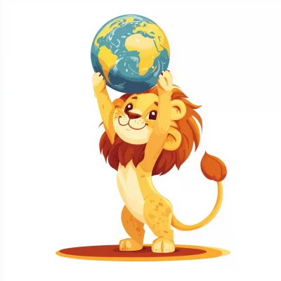 Lion Protecting Earth