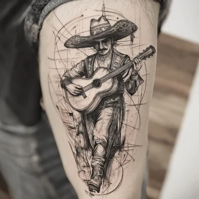 Mexican Charro Tattoo Design