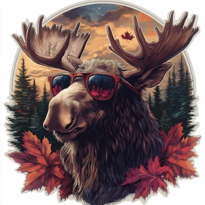 Humorous Moose in Sunglasses