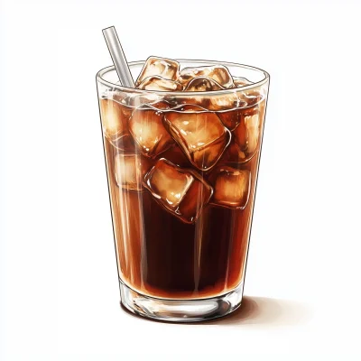 Iced Americano in Anime Style