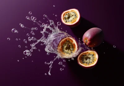 Abstract Water Splash with Fruits