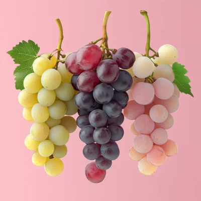 Grapes on Pink Background