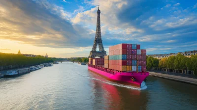 Pink Container Ship in Paris