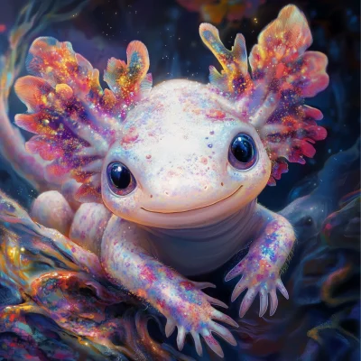 Colorful Axolotl Art