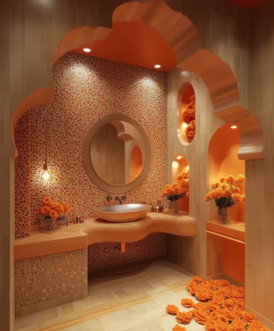 Cozy Oriental Bathroom