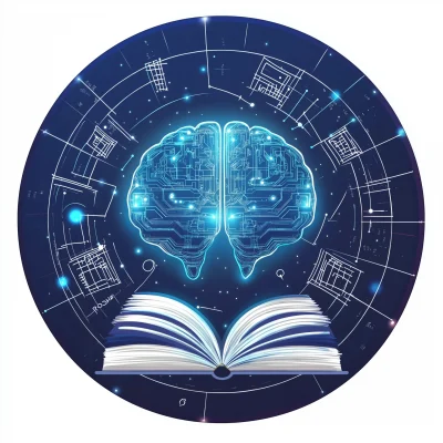 Futuristic AI Education Emblem