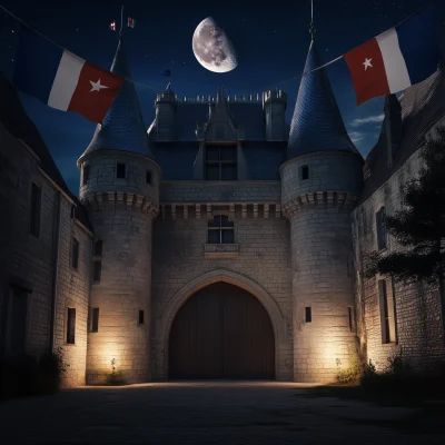 Moonlit French Castle