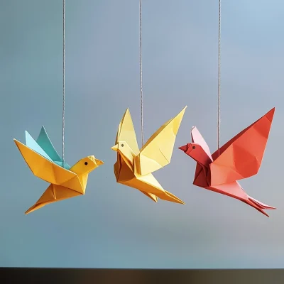 Hanging Origami Birds