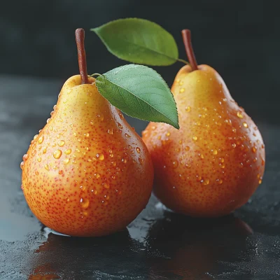 Juicy Pears on Black