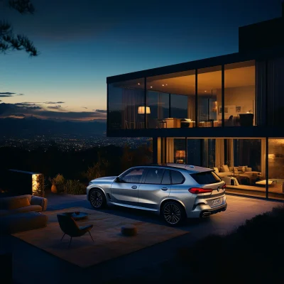 Animated BMW X5 in Luxurious Living Room