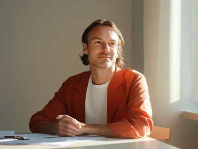 Thoughtful Man at Table