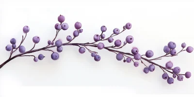 Watercolor Twig with Berries