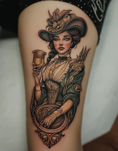 Victorian Lady Tattoo