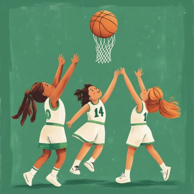 Little Girls Playing Basketball