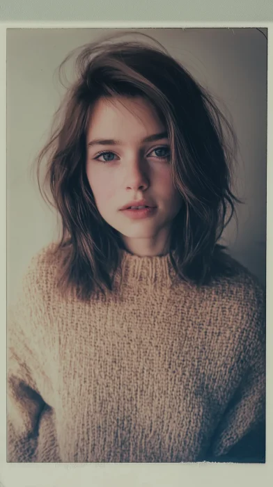 Polaroid Portrait of a Young Woman