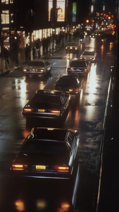 1980s New York Street at Night