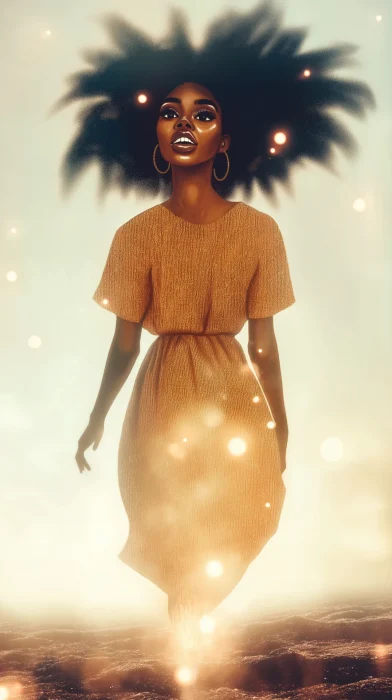 Regal African Woman in Heroic Stance