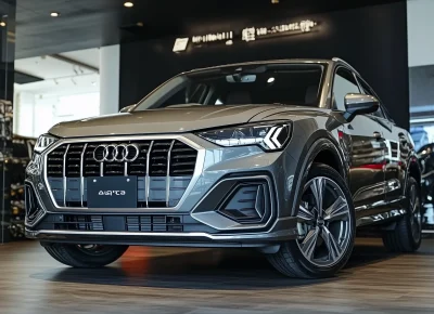 Gray Audi Q2L in Store