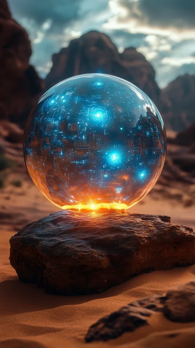 Futuristic Sphere in the Desert