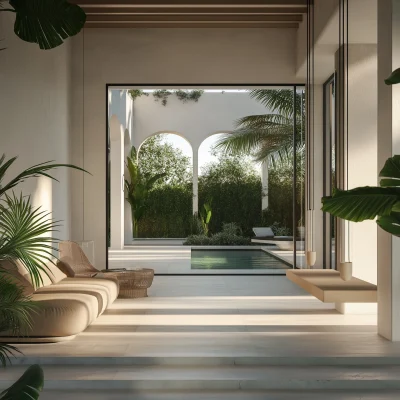 Bright Interior with Garden View