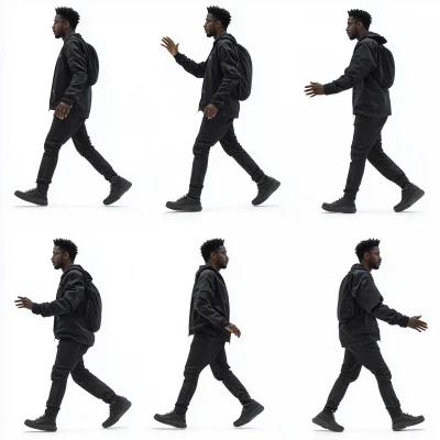 360° View of a Man Walking