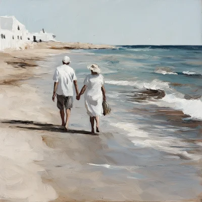 Elderly Couple at the Beach