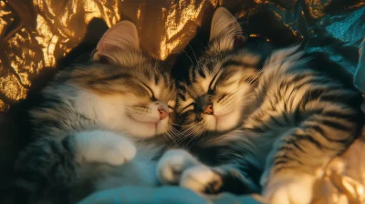 Adorable Kittens Sleeping