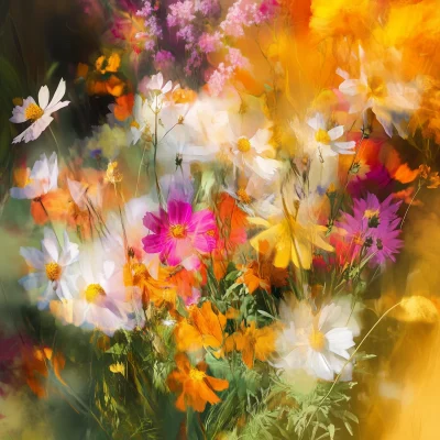 Abstract Expressionism of Wildflowers