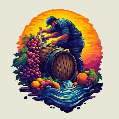 Stylized Logo of Wine Making